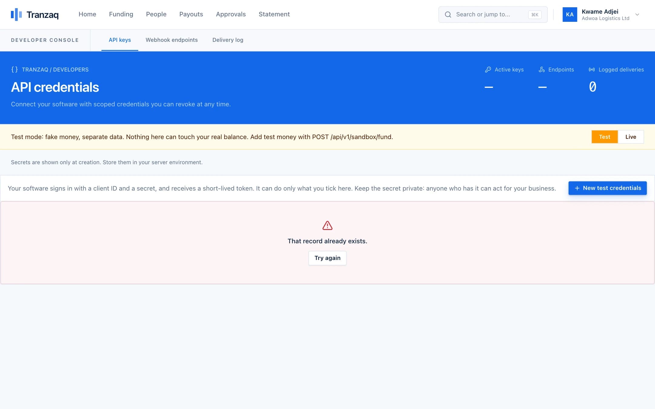 The developers page